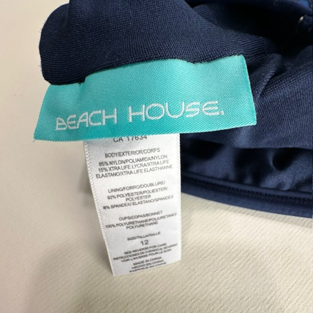 Beach House Erinna Racerback Textured Tankini Top Size 12 - Picture 4 of 4